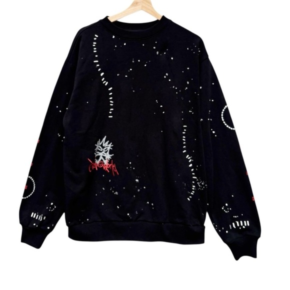 Travis Scott Cactus Jack Stitched Crew Neck Sweatshirt Size Medium - Picture 1 of 9